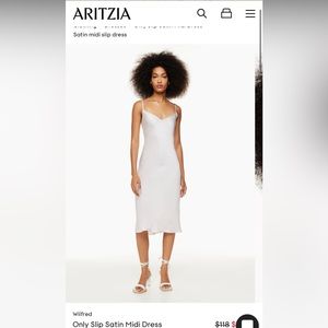 Wilfred Only Slip Satin Midi Dress in Limited Edition Vin Gris color size XS